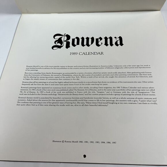 1989 Rowena Morrill Wall Calendar Fantasy Sci-Fi Art Theodore Sturgeon Unused - Picture 2 of 5